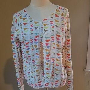 G.H. Bass & Co. Cardigan Sweater birds